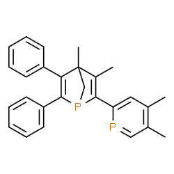 ChemSpider 2D Image | 2-(4,5-Dimethyl-2-phosphininyl)-3,4-dimethyl-5,6-diphenyl-1-phosphabicyclo[2.2.1]hepta-2,5-diene | C27H26P2