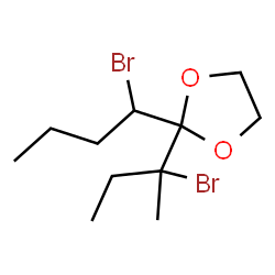 ChemSpider 2D Image | 2-(2-Bromo-2-butanyl)-2-(1-bromobutyl)-1,3-dioxolane | C11H20Br2O2