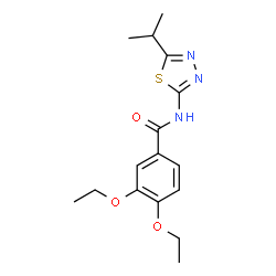 ChemSpider 2D Image | 3,4-Diethoxy-N-(5-isopropyl-1,3,4-thiadiazol-2-yl)benzamide | C16H21N3O3S