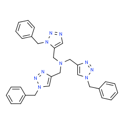 ChemSpider 2D Image | 1-(1-Benzyl-1H-1,2,3-triazol-4-yl)-N-[(1-benzyl-1H-1,2,3-triazol-4-yl)methyl]-N-[(1-benzyl-1H-1,2,3-triazol-5-yl)methyl]methanamine | C30H30N10