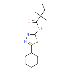 ChemSpider 2D Image | N-(5-Cyclohexyl-1,3,4-thiadiazol-2-yl)-2,2-dimethylbutanamide | C14H23N3OS