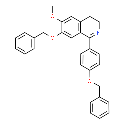 ChemSpider 2D Image | 7-(Benzyloxy)-1-[4-(benzyloxy)phenyl]-6-methoxy-3,4-dihydroisoquinoline | C30H27NO3