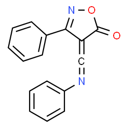 ChemSpider 2D Image | 3-Phenyl-4-[(phenylimino)methylene]-1,2-oxazol-5(4H)-one | C16H10N2O2