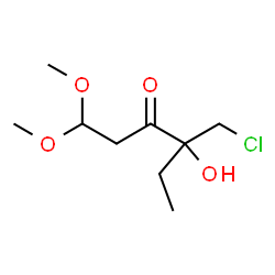 ChemSpider 2D Image | 4-(Chloromethyl)-4-hydroxy-1,1-dimethoxy-3-hexanone | C9H17ClO4