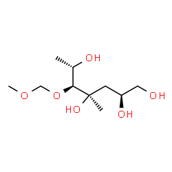 ChemSpider 2D Image | 1,5-Dideoxy-2-C-[(2S)-2,3-dihydroxypropyl]-3-O-(methoxymethyl)-L-arabinitol | C10H22O6