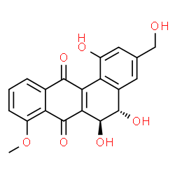 ChemSpider 2D Image | (5S,6S)-1,5,6-Trihydroxy-3-(hydroxymethyl)-8-methoxy-5,6-dihydro-7,12-tetraphenedione | C20H16O7