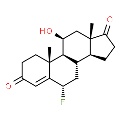 ChemSpider 2D Image | (6alpha,11beta)-6-Fluoro-11-hydroxyandrost-4-ene-3,17-dione | C19H25FO3