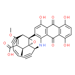 ChemSpider 2D Image | (2R,4S,5S,8S,11Z,15S)-21,24,28-Trihydroxy-7-methoxy-5-methyl-19,26-dioxo-3-oxa-16-azaheptacyclo[15.12.0.0~2,4~.0~2,8~.0~4,15~.0~18,27~.0~20,25~]nonacosa-1(29),6,11,17,20,22,24,27-octaene-9,13-diyne-6-
carboxylic acid | C30H19NO9