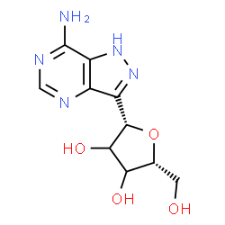 ChemSpider 2D Image | (1S)-1-(7-Amino-1H-pyrazolo[4,3-d]pyrimidin-3-yl)-1,4-anhydro-D-glycero-pentitol | C10H13N5O4