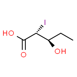 ChemSpider 2D Image | (2R,3R)-3-Hydroxy-2-iodopentanoic acid | C5H9IO3