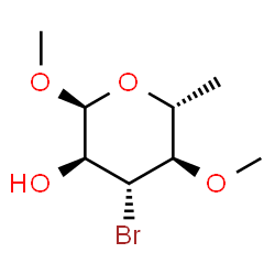 ChemSpider 2D Image | Methyl 3-bromo-3,6-dideoxy-4-O-methyl-alpha-D-glucopyranoside | C8H15BrO4