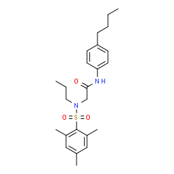ChemSpider 2D Image | N-(4-Butylphenyl)-N~2~-(mesitylsulfonyl)-N~2~-propylglycinamide | C24H34N2O3S