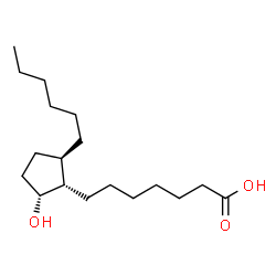 ChemSpider 2D Image | 7-[(1S,2R,5R)-2-Hexyl-5-hydroxycyclopentyl]heptanoic acid | C18H34O3