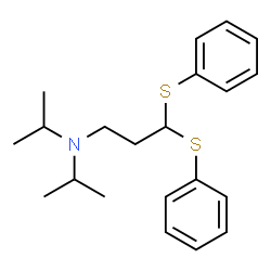 ChemSpider 2D Image | N,N-Diisopropyl-3,3-bis(phenylsulfanyl)-1-propanamine | C21H29NS2