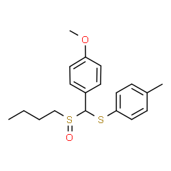 ChemSpider 2D Image | 1-{[(Butylsulfinyl)(4-methoxyphenyl)methyl]sulfanyl}-4-methylbenzene | C19H24O2S2