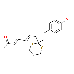ChemSpider 2D Image | (3E,5E)-7-{2-[2-(4-Hydroxyphenyl)ethyl]-1,3-dithian-2-yl}-3,5-heptadien-2-one | C19H24O2S2