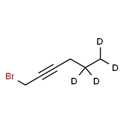 ChemSpider 2D Image | 1-Bromo(5,5,6,6-~2~H_4_)-2-hexyne | C6H5D4Br