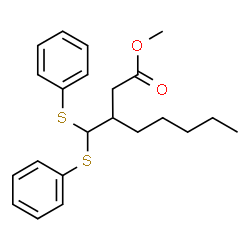 ChemSpider 2D Image | Methyl 3-[bis(phenylsulfanyl)methyl]octanoate | C22H28O2S2