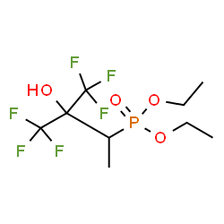 ChemSpider 2D Image | Diethyl [4,4,4-trifluoro-3-hydroxy-3-(trifluoromethyl)-2-butanyl]phosphonate | C9H15F6O4P