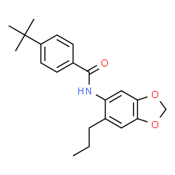 ChemSpider 2D Image | 4-(2-Methyl-2-propanyl)-N-(6-propyl-1,3-benzodioxol-5-yl)benzamide | C21H25NO3