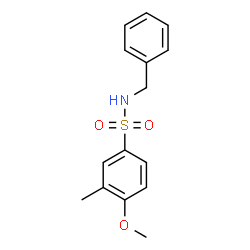 ChemSpider 2D Image | N-Benzyl-4-methoxy-3-methylbenzenesulfonamide | C15H17NO3S