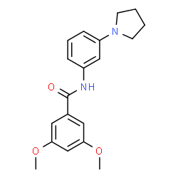 ChemSpider 2D Image | 3,5-Dimethoxy-N-[3-(1-pyrrolidinyl)phenyl]benzamide | C19H22N2O3