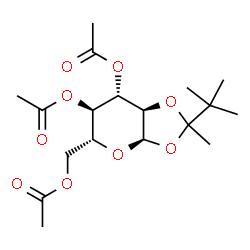 ChemSpider 2D Image | 3,4,6-Tri-O-acetyl-1,2-O-(1,2,2-trimethylpropylidene)-alpha-D-glucopyranose | C18H28O9