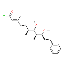 ChemSpider 2D Image | (2E,6S,7S,8R,9S,10E)-7,9-Dimethoxy-3,6,8-trimethyl-11-phenyl-2,4,10-undecatrienoyl chloride | C22H29ClO3