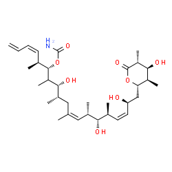 ChemSpider 2D Image | (3Z,5S,6S,8R,9S,11Z,13S,14S,15S,16Z,18S)-8,14,18-Trihydroxy-19-[(2S,3R,4S,5R)-4-hydroxy-3,5-dimethyl-6-oxotetrahydro-2H-pyran-2-yl]-5,7,9,11,13,15-hexamethyl-1,3,11,16-nonadecatetraen-6-yl carbamate (
non-preferred name) | C33H55NO8