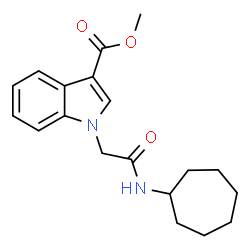 ChemSpider 2D Image | Methyl 1-[2-(cycloheptylamino)-2-oxoethyl]-1H-indole-3-carboxylate | C19H24N2O3