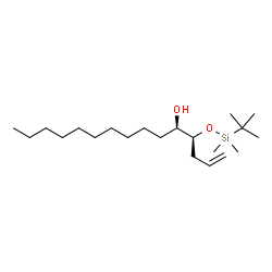 ChemSpider 2D Image | (4S,5R)-4-{[Dimethyl(2-methyl-2-propanyl)silyl]oxy}-1-pentadecen-5-ol | C21H44O2Si