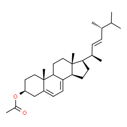 ChemSpider 2D Image | (3beta,9xi,22E)-Ergosta-5,7,22-trien-3-yl acetate | C30H46O2