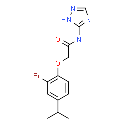 ChemSpider 2D Image | 2-(2-Bromo-4-isopropylphenoxy)-N-(1H-1,2,4-triazol-5-yl)acetamide | C13H15BrN4O2