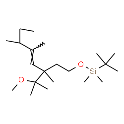 ChemSpider 2D Image | {[(4E)-3-(2-Methoxy-2-propanyl)-3,5,6-trimethyl-4-octen-1-yl]oxy}(dimethyl)(2-methyl-2-propanyl)silane | C21H44O2Si