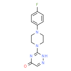 ChemSpider 2D Image | 3-[4-(4-Fluorophenyl)-1-piperazinyl]-1,2,4-triazin-5(2H)-one | C13H14FN5O