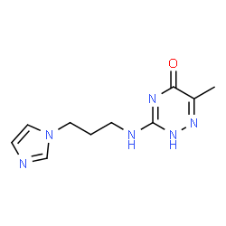 ChemSpider 2D Image | 3-{[3-(1H-Imidazol-1-yl)propyl]amino}-6-methyl-1,2,4-triazin-5(2H)-one | C10H14N6O