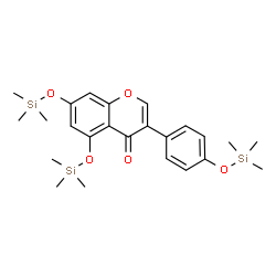 ChemSpider 2D Image | 5,7-Bis[(trimethylsilyl)oxy]-3-{4-[(trimethylsilyl)oxy]phenyl}-4H-chromen-4-one | C24H34O5Si3