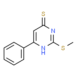 ChemSpider 2D Image | 2-(Methylsulfanyl)-6-phenyl-4(1H)-pyrimidinethione | C11H10N2S2