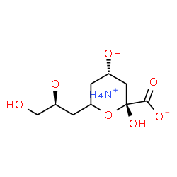 ChemSpider 2D Image | Ammonium 3,5-dideoxy-6-[(2S)-2,3-dihydroxypropyl]-beta-L-glycero-hex-2-ulopyranosonate | C9H19NO7