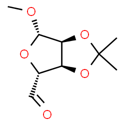 ChemSpider 2D Image | Methyl (5S)-3,4-O-isopropylidene-D-ribo-pentodialdo-5,2-furanoside | C9H14O5