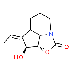 ChemSpider 2D Image | (2aS,3S,4Z)-4-Ethylidene-3-hydroxy-2a,3,4,6,7,7b-hexahydro-2-oxa-7a-azacyclopenta[cd]inden-1-one | C11H13NO3