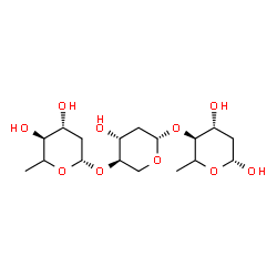 ChemSpider 2D Image | (5xi)-2,6-Dideoxy-beta-D-threo-hexopyranosyl-(1->4)-2-deoxy-beta-D-threo-pentopyranosyl-(1->4)-(5xi)-2,6-dideoxy-beta-D-threo-hexopyranose | C17H30O10