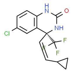 ChemSpider 2D Image | (4S)-6-Chloro-4-[(Z)-2-cyclopropylvinyl]-4-(trifluoromethyl)-3,4-dihydro-2(1H)-quinazolinone | C14H12ClF3N2O