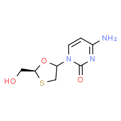 ChemSpider 2D Image | 4-Amino-1-[(2S)-2-(hydroxymethyl)-1,3-oxathiolan-5-yl]-2(1H)-pyrimidinone | C8H11N3O3S