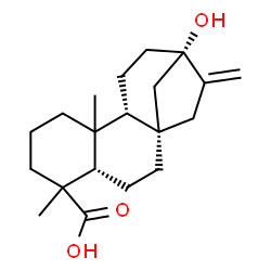 ChemSpider 2D Image | (5beta,8alpha,9beta,10xi,13alpha)-13-Hydroxykaur-16-en-18-oic acid | C20H30O3