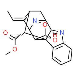 ChemSpider 2D Image | Methyl (12R,13E,17S,19R)-13-ethylidene-17-hydroxy-16-oxa-8,15-diazahexacyclo[10.6.1.0~1,9~.0~2,7~.0~10,15~.0~14,18~]nonadeca-2,4,6,8-tetraene-19-carboxylate | C20H20N2O4