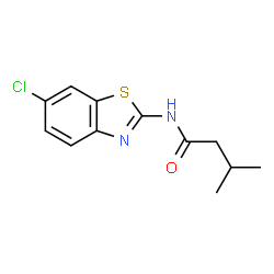 ChemSpider 2D Image | N-(6-Chloro-1,3-benzothiazol-2-yl)-3-methylbutanamide | C12H13ClN2OS