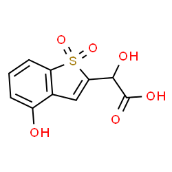 ChemSpider 2D Image | Hydroxy(4-hydroxy-1,1-dioxido-1-benzothiophen-2-yl)acetic acid | C10H8O6S