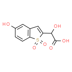 ChemSpider 2D Image | Hydroxy(5-hydroxy-1,1-dioxido-1-benzothiophen-2-yl)acetic acid | C10H8O6S