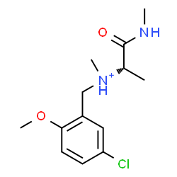 ChemSpider 2D Image | (2S)-N-(5-Chloro-2-methoxybenzyl)-N-methyl-1-(methylamino)-1-oxo-2-propanaminium | C13H20ClN2O2